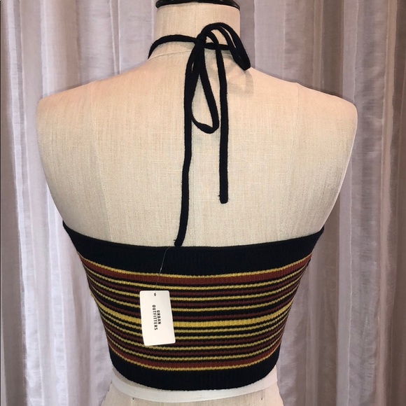 NWT UO Cooperative Stripe Y-Neck Halter Top - Picture 4 of 6